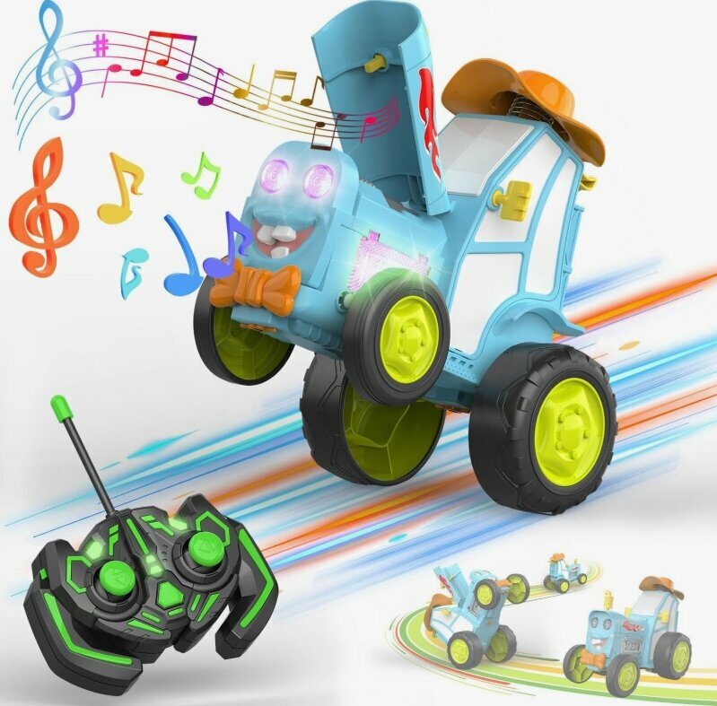 Игрушка Crazy Traktor танцующий прыгающий трактор на пульте развивающий, музыкальный 3+