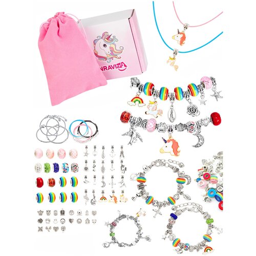 Набор для создания браслетов Nraviza для девочек. Подарочный набор для девочек Подарок девочке на день рождения Набор для творчества