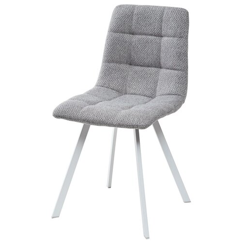 фото Стул chilli square ( 4 шт. ) мягкий, для кухни, для гостиной, велюр, цвет - теплый серый, на белом металлическом каркасе, со спинкой / trf-08 / (м сити) m-city m city