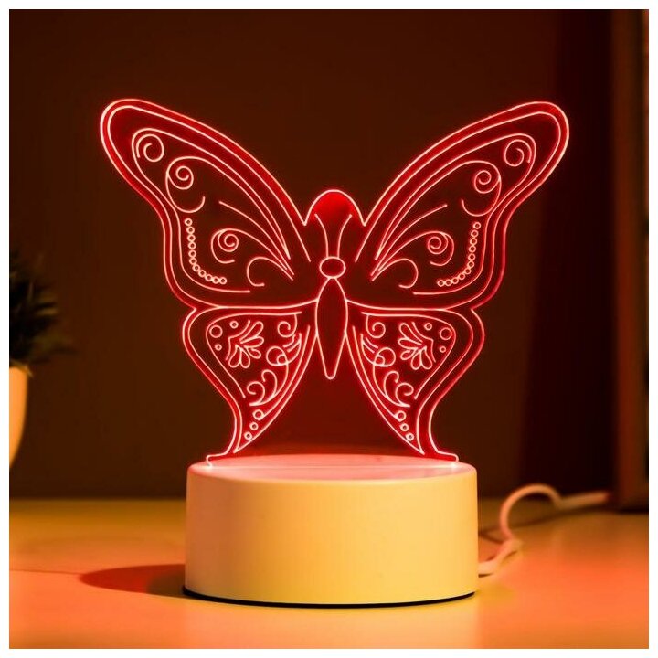 фото Светильник "Бабочка" LED RGB от сети 9,5х15х16см
