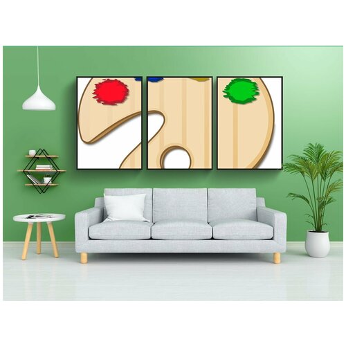 фото Набор модулных постеров для интерьера "изобразительное искусство, цвет, краска" 60x90 см. в тубусе, без рамки lotsprints