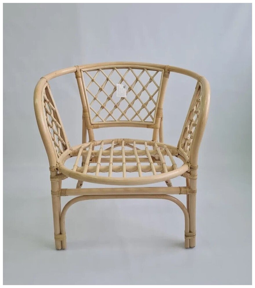 Кресло из натурального ротанга с кофейной подушкой Багама, цвет натуральный - фотография № 8
