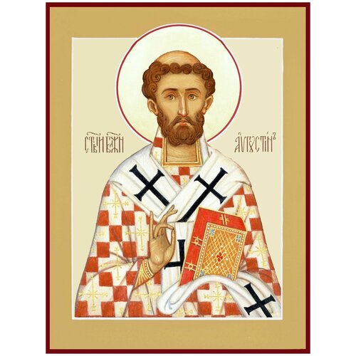 Рукописная икона "Святой Блаженный Августин"