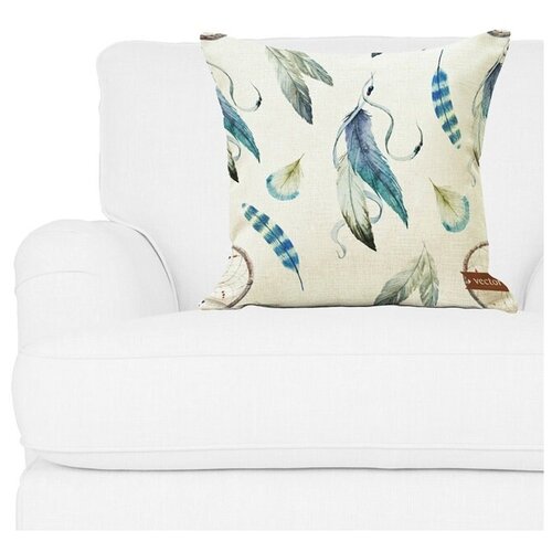 Декоративная подушка, льняная наволочка, бежевая, 45х45 см,5 sisters 5S-PILLOW-101