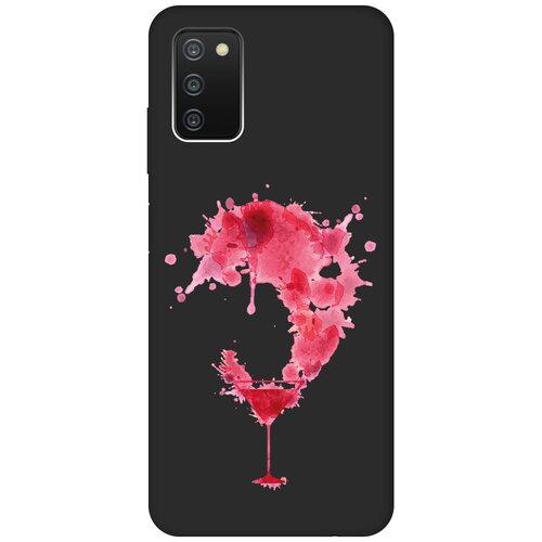 Матовый чехол Cocktail Splash для Samsung Galaxy A03s / Самсунг А03с с 3D эффектом черный