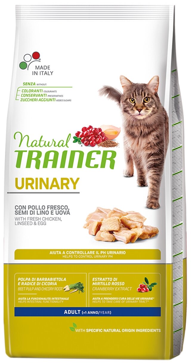 TRAINER NATURAL ADULT CAT URINARY WITH CHICKEN для взрослых кошек при мочекаменной болезни с курицей (1,5 кг)