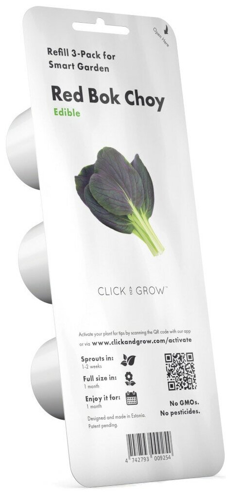 Набор картриджей для умного сада Click and Grow Refill 3-Pack Красная капуста Пак Чой (Red Bok Choy) - фотография № 1