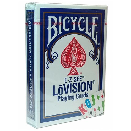 Карты игральные для покера Bicycle LoVision (синие), пластиковое покрытие, карты для фокусов, Bicycle uspcc карты только для фокусов bicycle с двойной рубашкой uspcc сша 52 карты