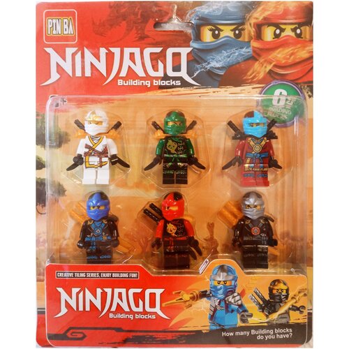 Набор фигурки из 6 человечков с оружием ниндзяго дракон Майнкрафт человечкия Ниндзяго Конструктор Ниндзяго человечки