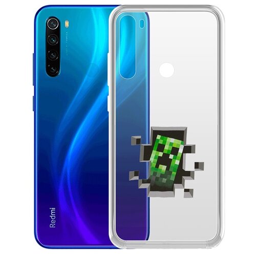 Чехол-накладка Krutoff Clear Case Крипер для Xiaomi Redmi Note 8/Note 8 (2021) чехол накладка krutoff clear case minecraft дракон края для xiaomi redmi note 11