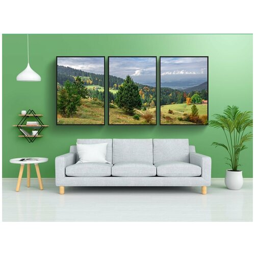 фото Набор модулных постеров для интерьера "пейзаж, лес, падение" 60x90 см. в тубусе, без рамки lotsprints