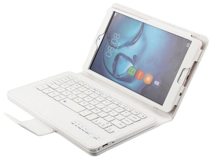 Клавиатура MyPads для iPad Pro 2 105 A1701 A1709 iPad Air 3 2019 съемная беспроводная Bluetooth в комплекте c кожаным чехлом и пластиковыми н