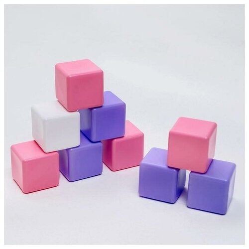 Набор цветных кубиков Крошка Я 9 шт, 60*60, цвет розовый (2390628)