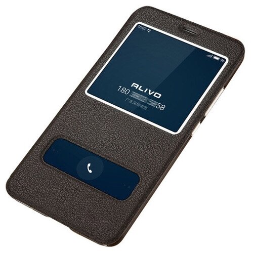 Чехол-книжка MyPads для Huawei Honor 4C Pro (TIT-L01)/ Enjoy 5/ Y6 Pro (TIT-AL00) 5.0 с окошком для входящих вызовов и свайпом чёрный original huawei hb526379ebc phone battery for huawei y6 pro enjoy 5 honor 4c pro tit l01 tit tl00 cl00 tit cl10 4000mah