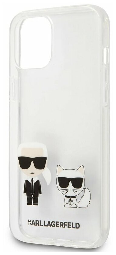 Lagerfeld для iPhone 12 Pro Max (6.7) чехол PC/TPU Ikonik Karl & Choupette Hard Transp, шт