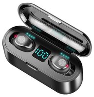 Беспроводные водонепроницаемые сенсорные Bluetooth наушники F9-5.1 TWS для Айфона и Андроида цвет черный