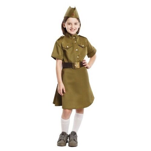 Военная форма платье Великой Отечественной войны с коротким рукавом, рост 89-92см, 1-2года платья laurel платье с коротким рукавом