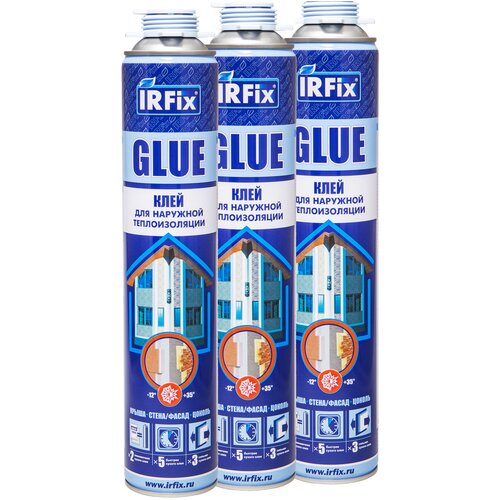 Монтажный клей пена для пенополистирола GLUE профессиональная 750мл 3шт 680₽