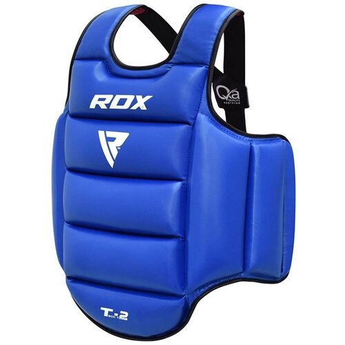 фото Защита корпуса для тхэквондо rdx t2 taekwondo chest guard искусственная кожа синий красный цвет красный размер l