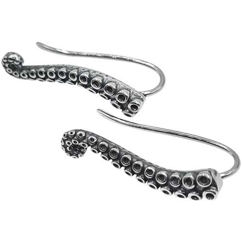 фото Серьги-зажимы, серьги- клаймберы "щупальце" длинные серьги клипсы,модныесерёжки starfallshop