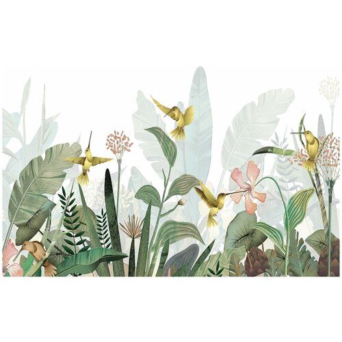 Фотообои Уютная стена Ботаническая иллюстрация 430х270 см Виниловые Бесшовные (единым полотном)