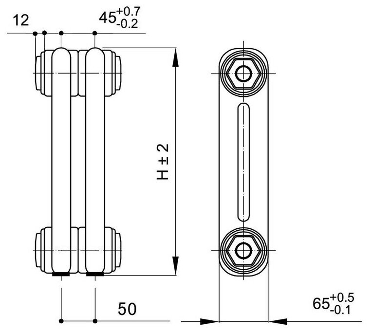 Стальной трубчатый радиатор IRSAP TESI/2 565 EL12 CL.01 T30 - фото №5