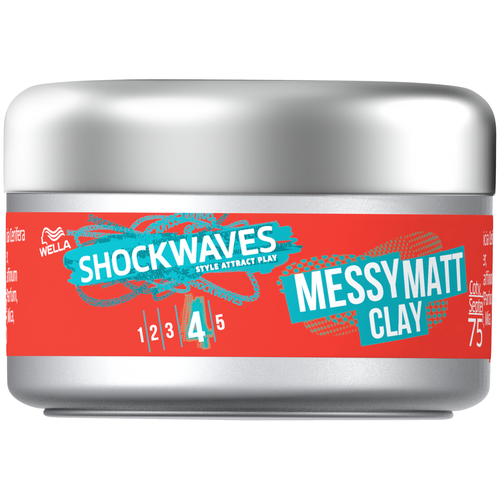 Велла / Wella Shockwaves - Глина для укладки волос Messy matt clay 75 мл