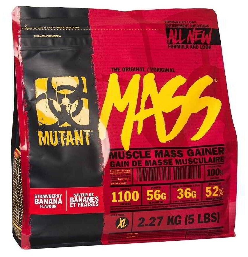 Mutant Mass 2270 гр 5 lb (Mutant) Клубника-банан