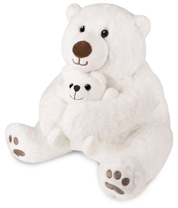 Мягкая игрушка "Медведь белый с медвежонком", 30 см