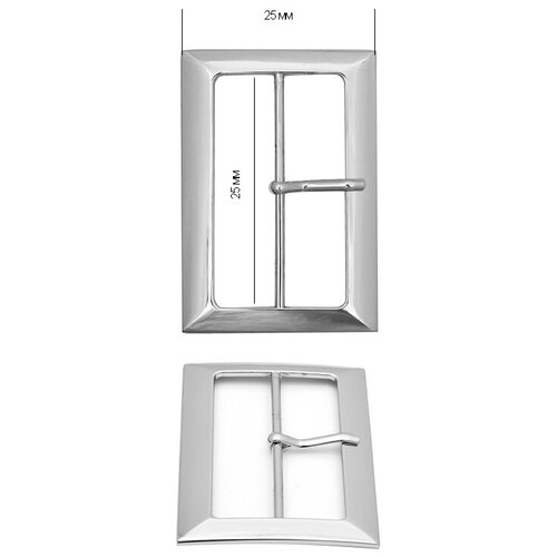 Пряжка металлическая TBY.2622 25х32мм, внутр. размер 25мм цв. никель уп. 20шт