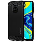 Прочный чехол SPIGEN для Xiaomi Redmi Note 9 Pro/ 9 Pro Max/ 9S - Rugged Armor - Черный - ACS01591 - изображение