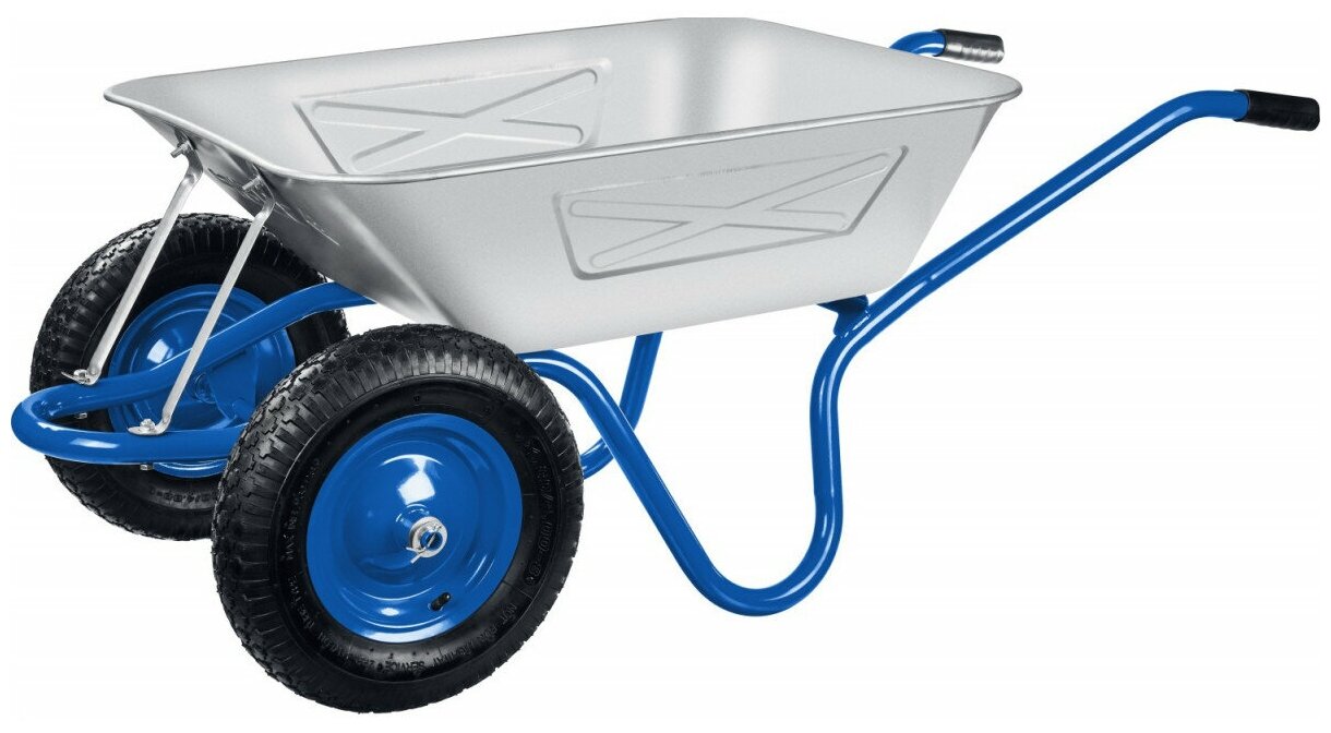 фото Тачка строительная ЗУБР ПТ-350 двухколесная усиленная с цельной рамой 280 кг