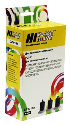 Заправочный набор Hi-Black для Canon PG-40, Bk, 3x20 мл.