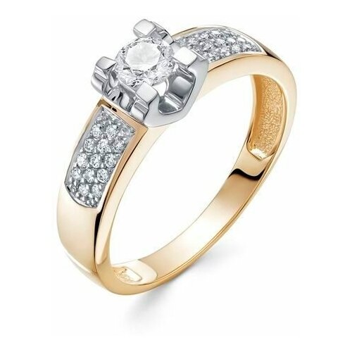 Кольцо ПЕРВАЯ БРИЛЛИАНТОВАЯ, красное золото, 585 проба, бриллиант, размер 17