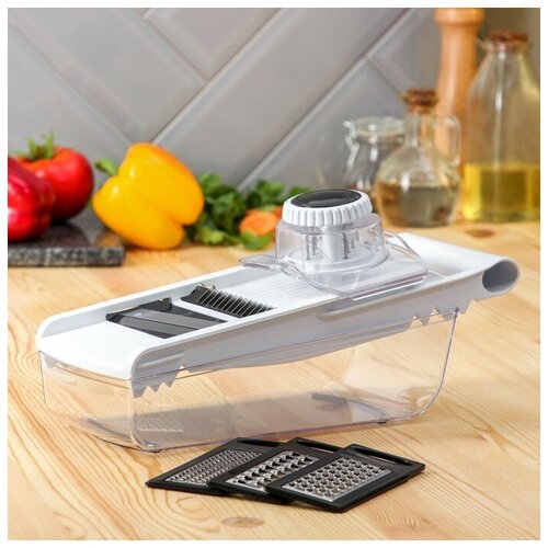 Слайсер универсальный Magistro Vegan pro, 5 насадок, цвет чёрно-белый