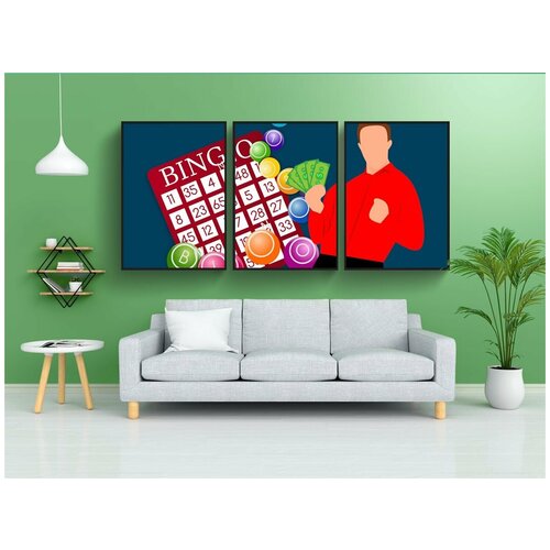 фото Набор модулных постеров для интерьера "бинго, банкноты, победитель" 60x90 см. в тубусе, без рамки lotsprints