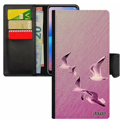 фото Чехол-книжка на телефон samsung galaxy s7 edge, "чайки" птицы моевка utaupia