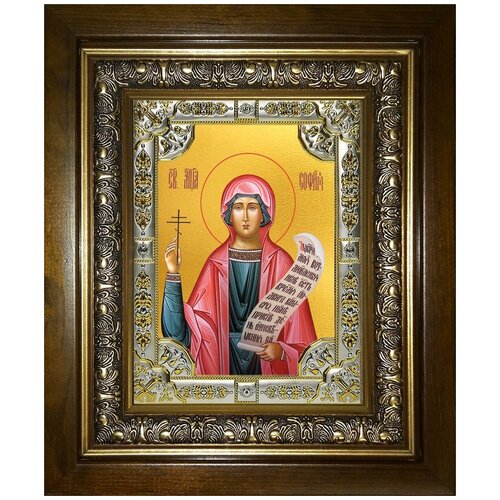 Икона София Римская, 18х24 см, в окладе и киоте икона софия римская 14х18 см в окладе и киоте
