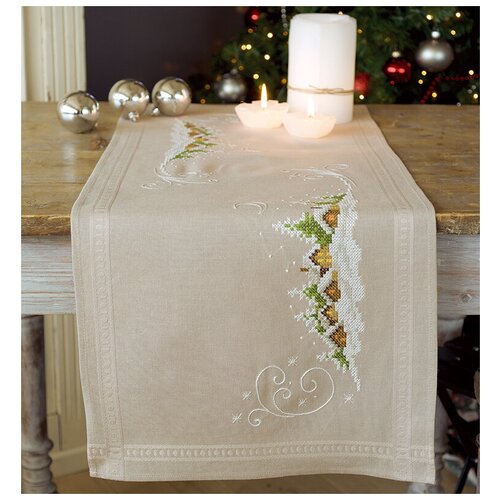 фото Дорожка заснеженная деревня набор для вышивания vervaco pn-0150980