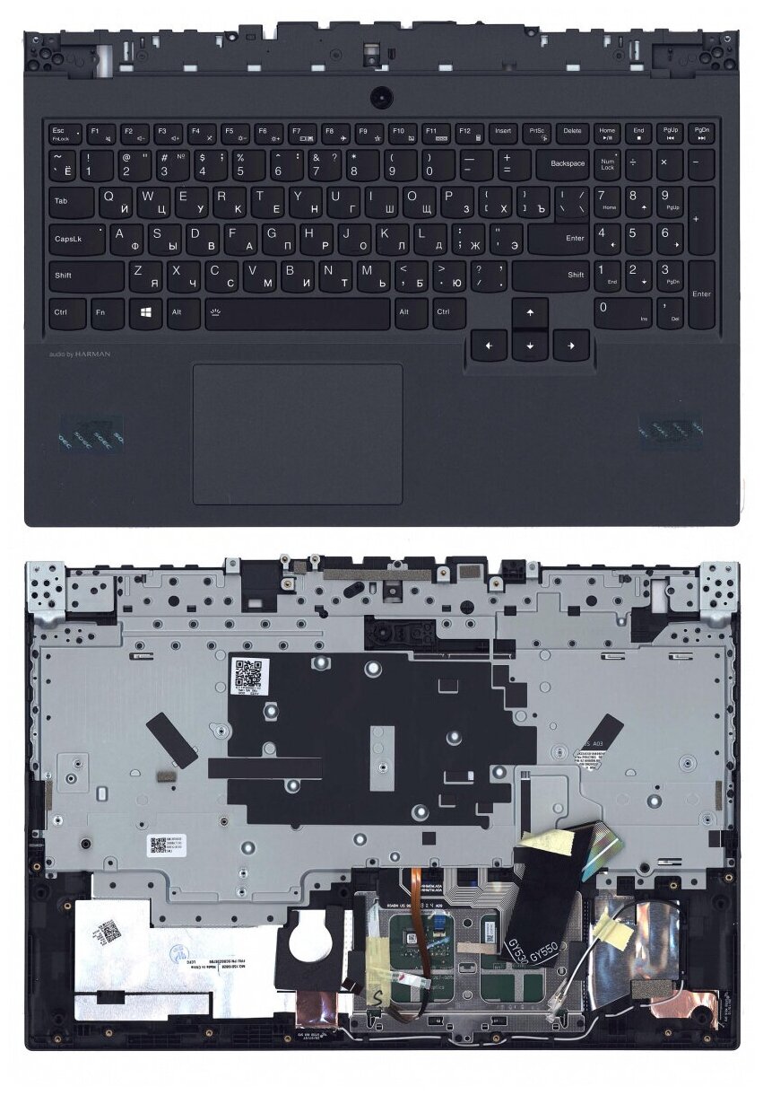 Клавиатура для ноутбука Lenovo 5CB0Z26789 черная с черный топкейсом 7550₽