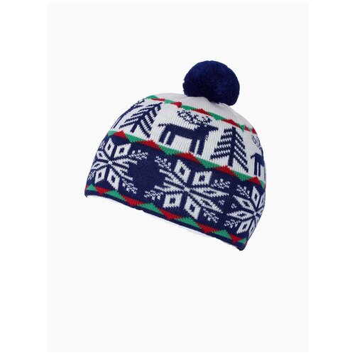 фото Шапка dairos синий,белый, размер универсальный