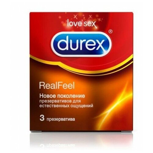 Купить Презервативы Durex RealFeel для естественных ощущений - 3 шт., латекс