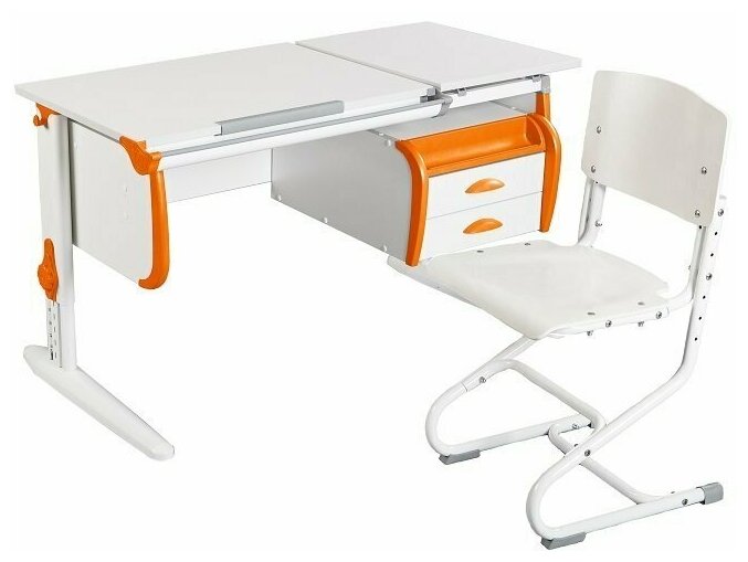 Комплект парта + стул, Парта Трансформер дэми СУТ-25-03 со стулом, 120х55х81.5 см - фотография № 1