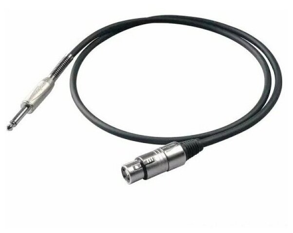 Шнур микрофонный Proel 63mm Jack - XLR/M 3m BULK200LU3