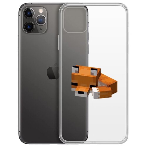 Чехол-накладка Krutoff Clear Case Спящий Лисенок для iPhone 11 Pro Max чехол накладка krutoff clear case minecraft спящий лисенок для xiaomi redmi a1
