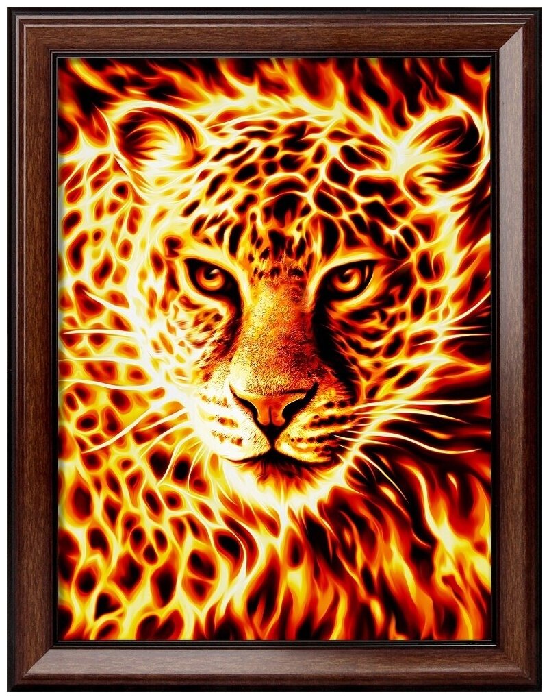Алмазная мозаика Алмазная живопись "Огненный леопард", 30х40 см (АЖ.1849)