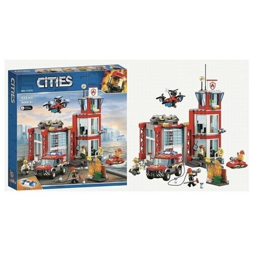 конструктор lego duplo 10903 пожарное депо Конструктор Cities City Сити Пожарное депо 11215, 533 дет.