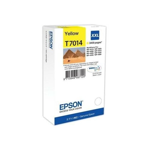 Картридж струйный Epson T7014 C13T70144010 желтый оригинальный повышенной емкости картридж струйный epson t7554 c13t755440 желтый оригинальный повышенной емкости