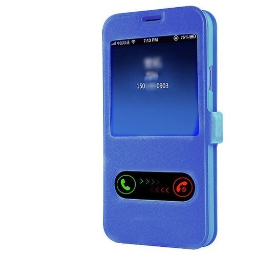 фото Чехол-книжка mypads для acer iconia talk s a1-724 (nt.l7zee.001 / q6yq) с окошком для входящих вызовов и свайпом синий