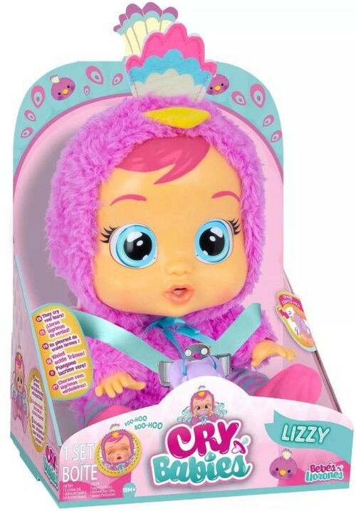 Кукла IMC Toys Cry Babies Плачущий младенец Lizzy, 31 см, 91665 разноцветный